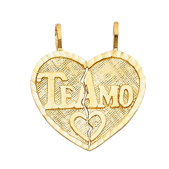 14K Yellow GoldTeamo Heart 2 Piece Pendant